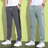 Ice Silk Pants Men's Summer Trousers Men's Trend Loose Straight Thin Casual Pants Breathable Sports Pants Men