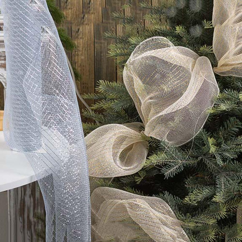 Сделай сам Лента для венка 10 ярдов Упаковочная лента для подарков Рождественская елка Сетка-лента Свадьба