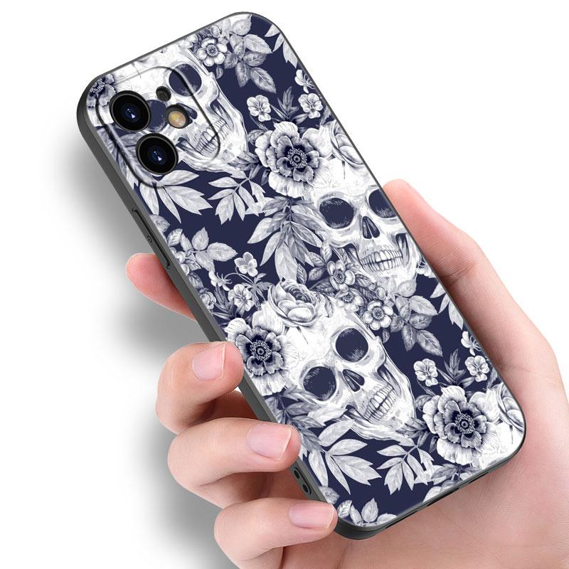 Чехол с крутым черепом в стиле рок-н-ролл для Apple iPhone 14 13 12 Mini 11 Pro Max 7 8 XR X XS 7 8 Plus SE 2020 2022, черный мягкий чехол