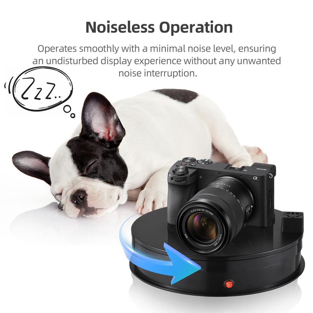 30cm Motorized Rotating Display Stand Rotating Turntable 60kg/132lbs Load Capacity 360 Degrees Rotatable