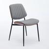Dining Chairs Set of 2 Mid Century Faux Leather Chair with Walnut Bentwood Back Upholstered Seat Metal Legs Adjustable Foot(Gray PU),DE1849GY