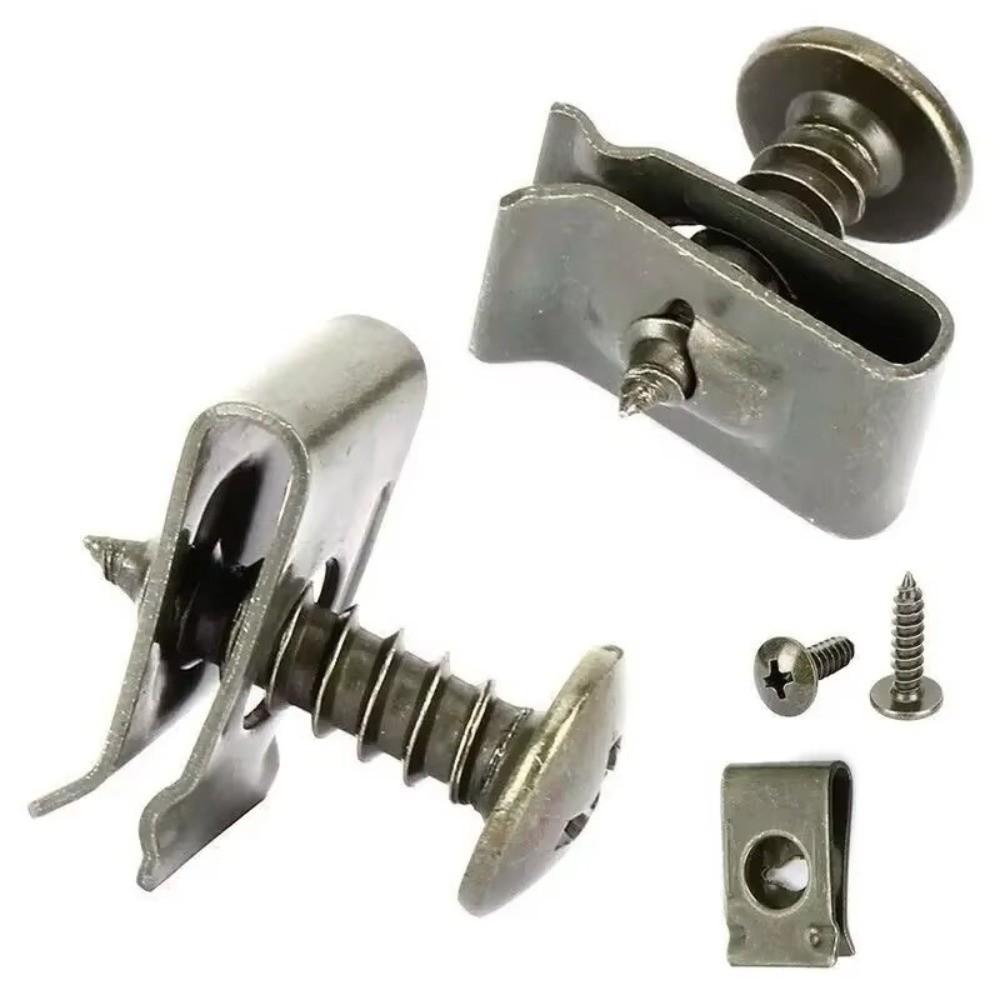20/40/60Pcs Anti Rust U-Type Fastener Clips Iron Metal Screw Clips Car Accessories