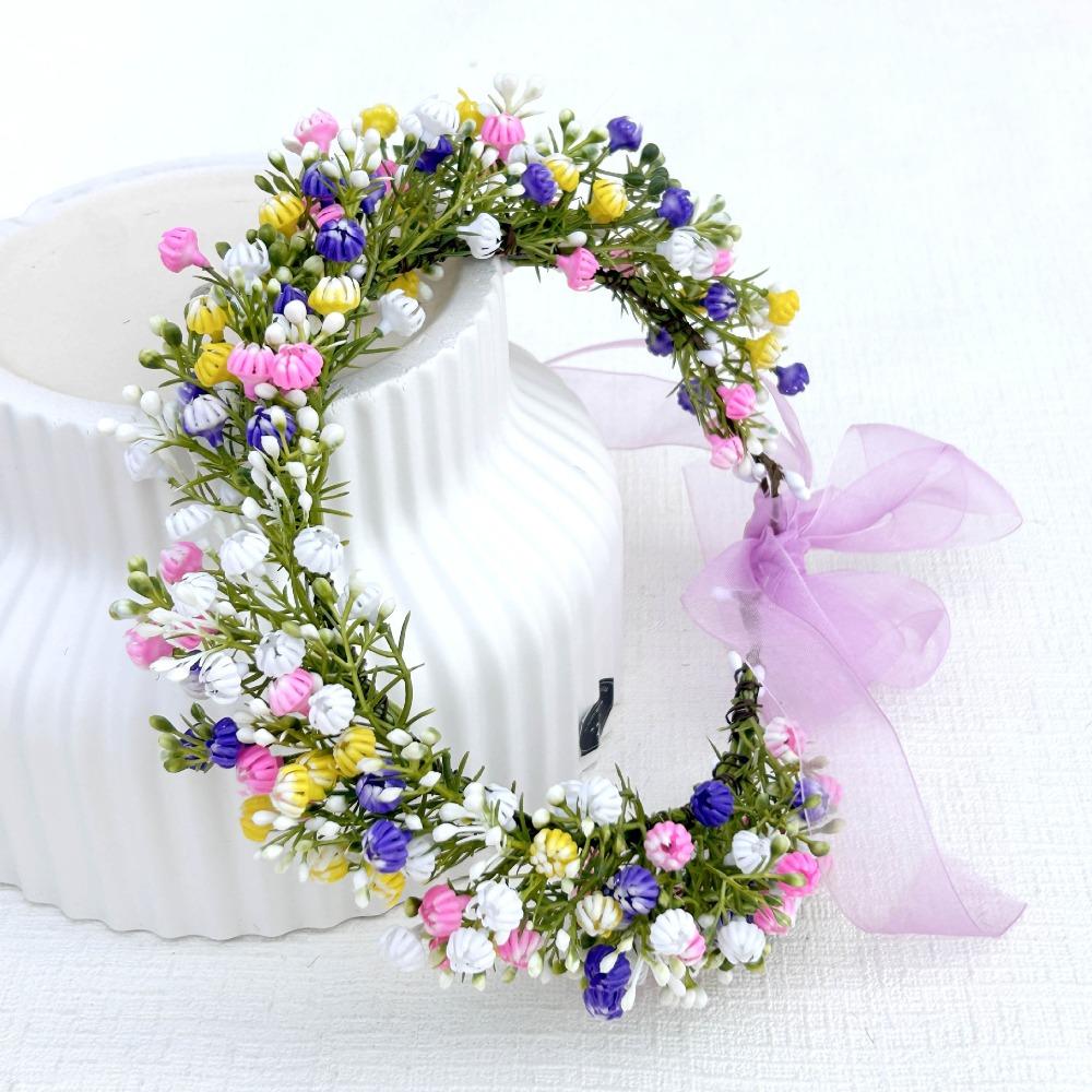 Simulated Flower Floral Headband Korean Style Bridal Wreaths Sweet Wedding Headpiece Girl