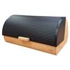 Boîte À Pain En Bois De Bambou Couvercle Coulissant, Bread Box Conserver Painen Briebe BB1162 Noir 01123