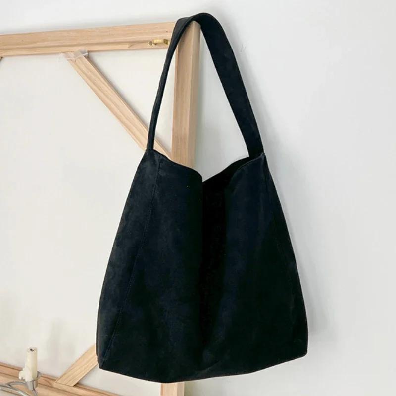 Women Underarm Bag Tweed Fabric Large Capacity Shoulder Bag Casual Handbag for Daily Office Use Solid Handbag