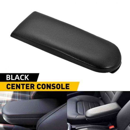 Black PU Leather Center Console Armrest Cover Lid For VW Golf Jetta MK4 Beetle