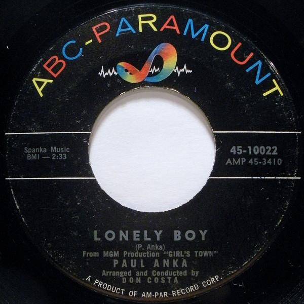 7-дюймовая пластинка PAUL ANKA Lonely Boy 4510022 ABCParamount 1959 США Рок Б/у