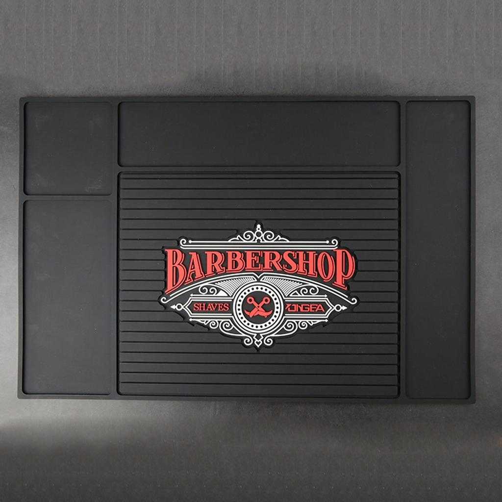 Черный нескользящий коврик для парикмахерской из ПВХ для машинок для стрижки, ножниц, триммеров, щеток
