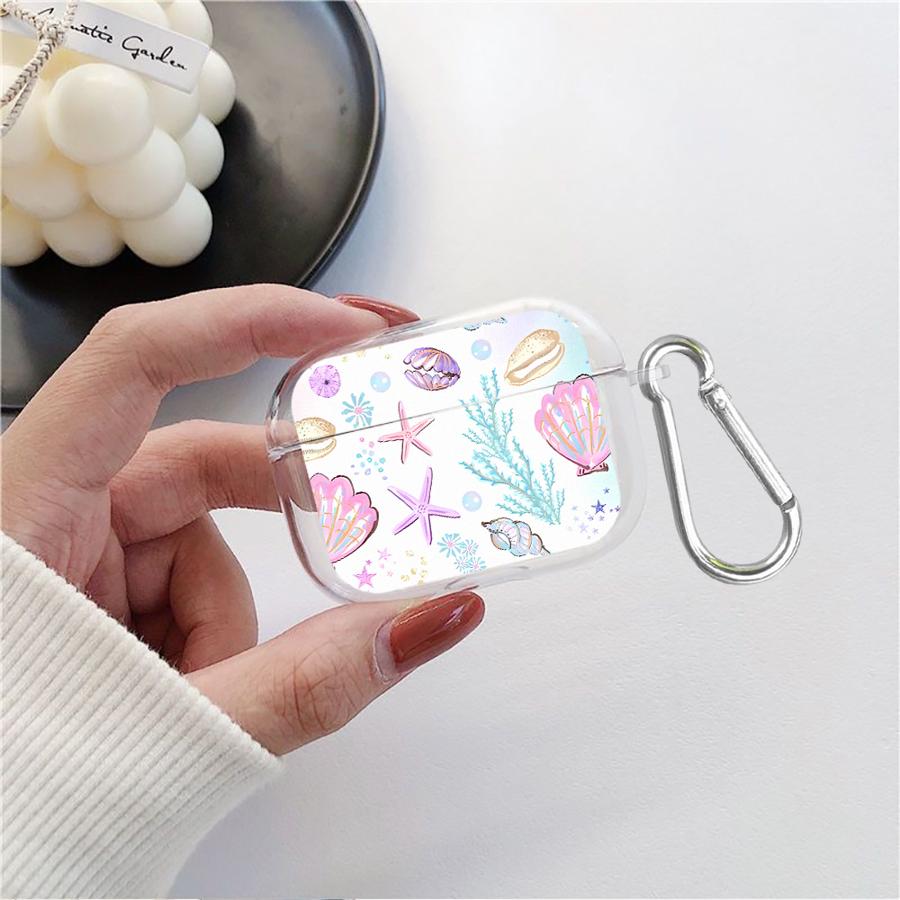 Чехол-ракушка для Airpods 2 3 1 Pro3 Pro 4 Pro2 Прозрачный чехол-обложка для наушников