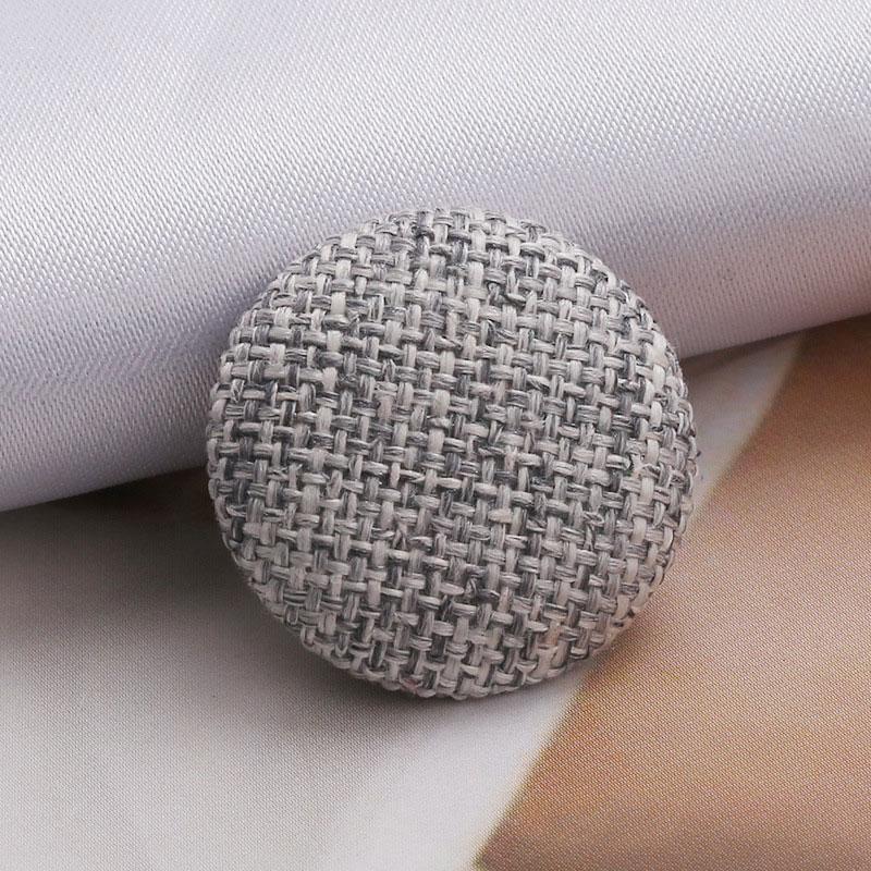 10 шт. декоративные круглые льняные пуговицы для одежды «сделай сам», покрытые тканью, металлические пуговицы