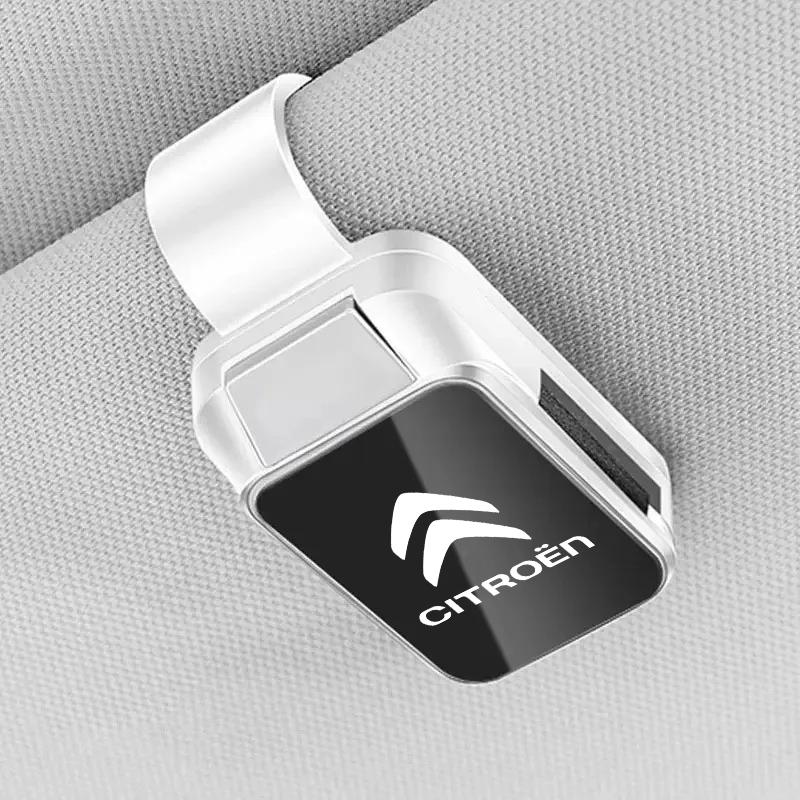 APF2 Auto Sun Visor Eyeglass Hanger Clip Leather Glasses Holder For Citroen C3 C4 X7 Xsara Picasso Crosser C-ELYSEE JUMPY NEMO VTS