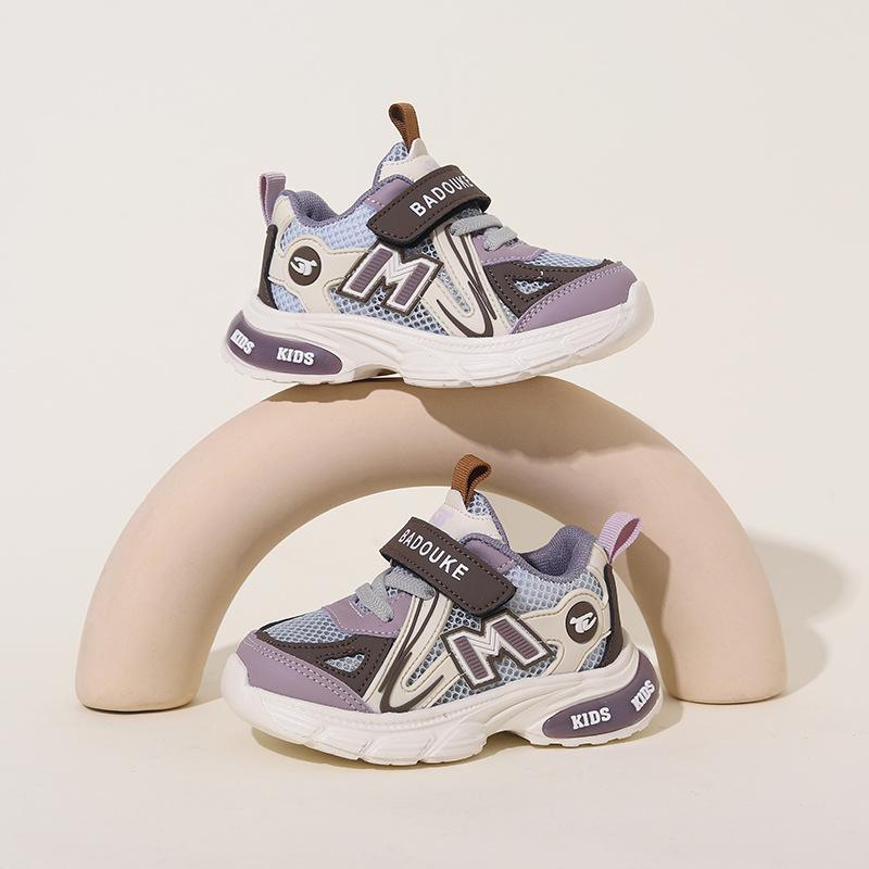 Spring Kids' Breathable Mesh Velcro Light-Up Shoes for Boys & Girls