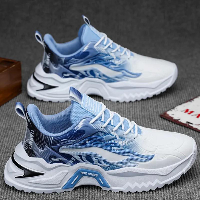 Men's Shoes Trendy Brand High-end Versatile Casual Sports Teenagers' Running Thick Sole Height Increasing Black Dad