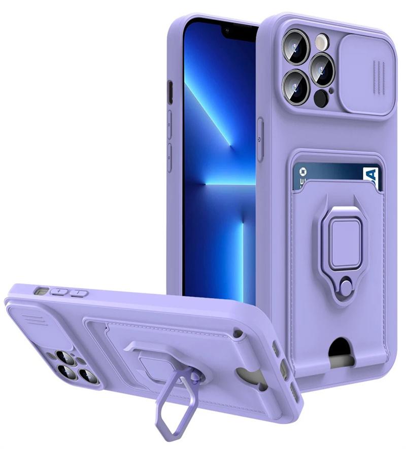 Чехол-слайдер для камеры для iPhone 16 15 11 12 13 14 Pro Max XS X XR 8 7 6S 14 Plus с отделениями для карт, магнитный, противоударный, из ТПУ, силикона