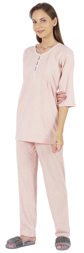 Inkmeso Solid Nightwear Set W  Pyjama For Women Cotton Nightwear 2 Pcs