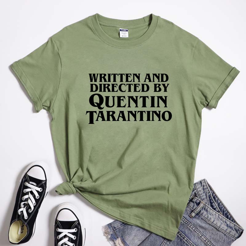 Written And Directed By Quentin Tarantino Tee Shirt Casual Unisex Crewneck Hipster Movie Lover Gift Tshirt