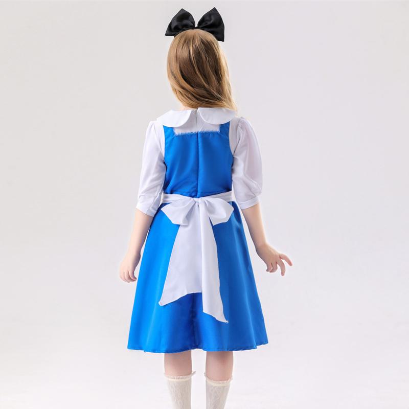 Halloween COS Alice Maid Costume Cute Girl Maid Dress Blue Performance Cosplay Outfis Fancy Halloween Carnival Festival Birthday Party Children