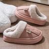 Waterproof Cotton Slippers Women's Winter New Velvet Warm Cotton Drag Couple Cotton Shoes Platform Non-slip Shoes
