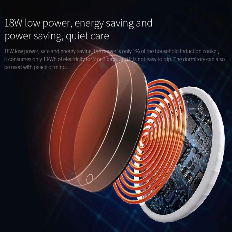 Xiaomi Lexiu Rosou Подставка с постоянной температурой, 55 градусов, постоянная температура, индукционный коврик для чашки с быстрым нагревом в условиях микрогравитации