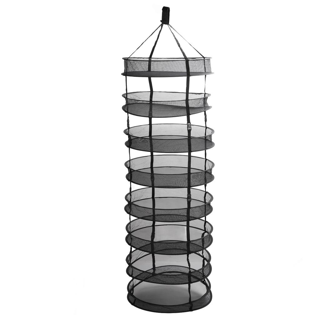 8 Layer Hanging Herb Buds Dry Net Detachable Collapsible Mesh Hydroponics Plant Drying Rack Net