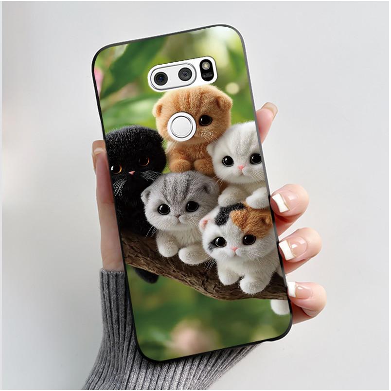 Чехол для LG V30 V30+ V30S V30S+ V35 V35+ ThinQ Тонкий Мягкий Черный Силиконовый Чехол Эстетичный Роскошный Милый Крутой Задняя Крышка для Мальчиков Девочек