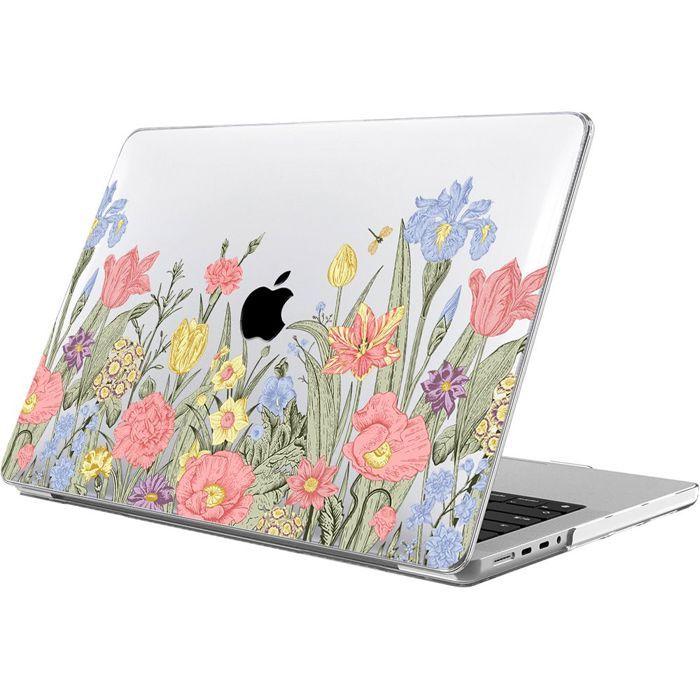 Coque de protection - BOOLING - compatible MacBook Pro 16 Pouces - Rigide - Dos Aération- Motif Fleur