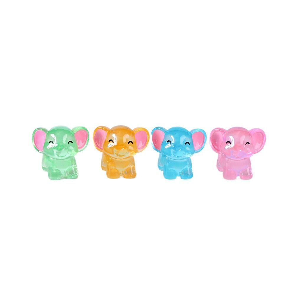 Micro Landscape Ornament Creative Cartoon Figure Resin Crafts Landscape Luminous Elephant Tabletop Ornament Handicraft