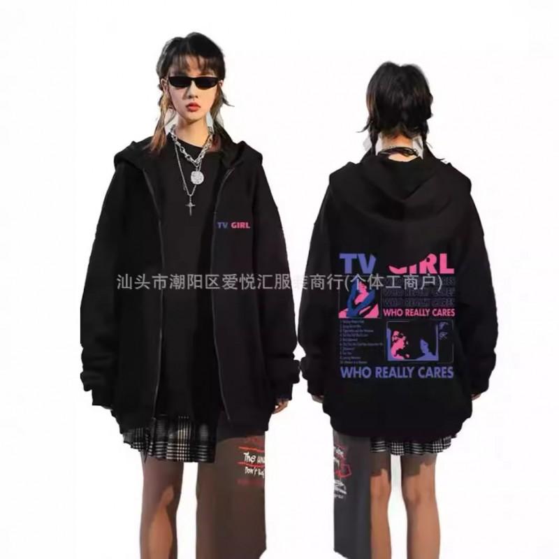 Womens Oversized Hooded Long Sleeve Shirt Jacket Cotton Blend Casual Print Top Loose Fit