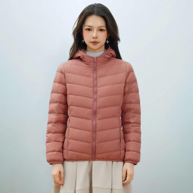 Женская одежда осень и зима новая новая национальная стандартная 90 пуховая легкая пуховая куртка женское простое пальто с капюшоном