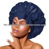 Эластичная атласная шапочка для сна и душа с широкими полями для женщин – однотонная, большой размер