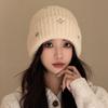 Knitted Hat for Women Showing Their Faces Small Bag Head Hat Autumn and Winter Ear Protection and Warm Wool Hat Fashionable and Versatile