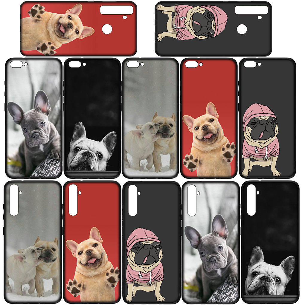 Чехол для iPhone 16 15 14 Xiaomi Redmi Note 13 12 11 Pro Max X 10 8 9 XR Samsung Galaxy S24 S23 A05 12C 13C OPPO Huawei France Bulldog Dog Phone Case