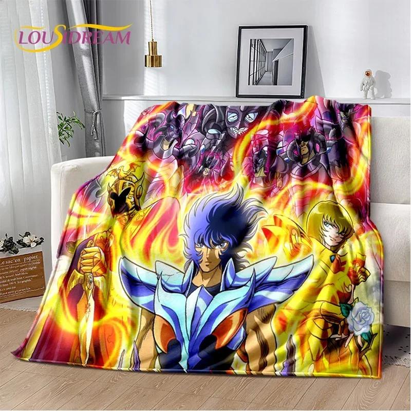Мягкое фланелевое одеяло из мультфильма Saint Seiya 3D Retro для кроватей, диванов, пикников, пледов для отдыха на свежем воздухе, подарков