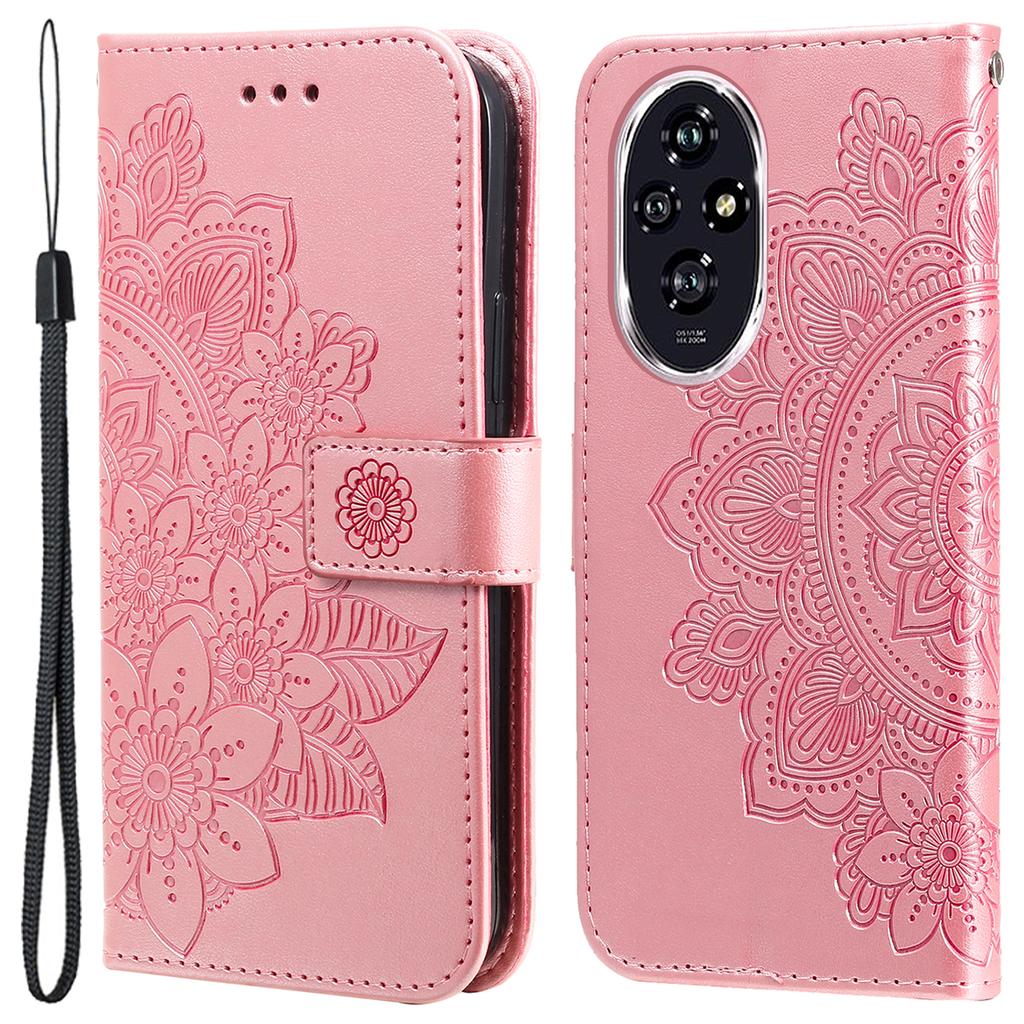 Чехол для Honor 200 5G с цветочным узором, кошелек из ПУ-кожи, подставка, чехол для телефона