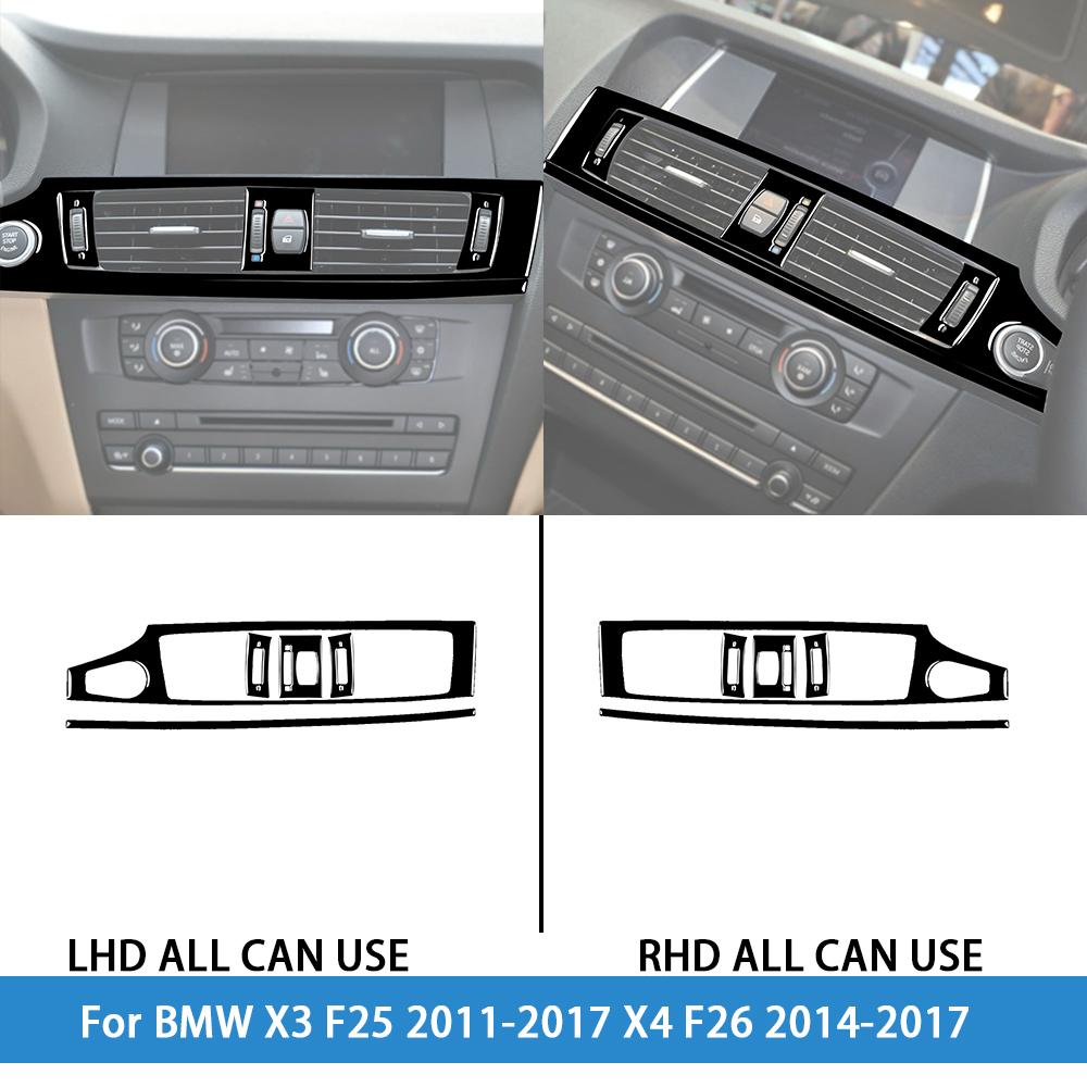 dsgur6 For BMW X3 F25 2011-2017 X4 F26 2014-2017Car Accessories Piano Black Interior Air Vent Taillight Console Trim Modified Sticker