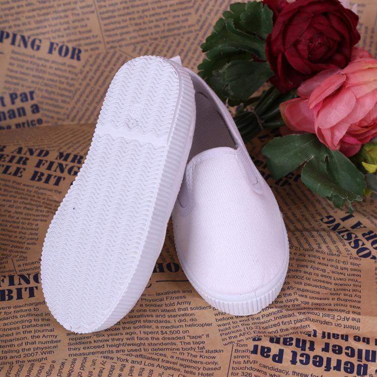 2025 весна детский сад детская парусиновая обувь большой размер одноклассники маленькие белые туфли танцевальная обувь детская белая тканевая обувь