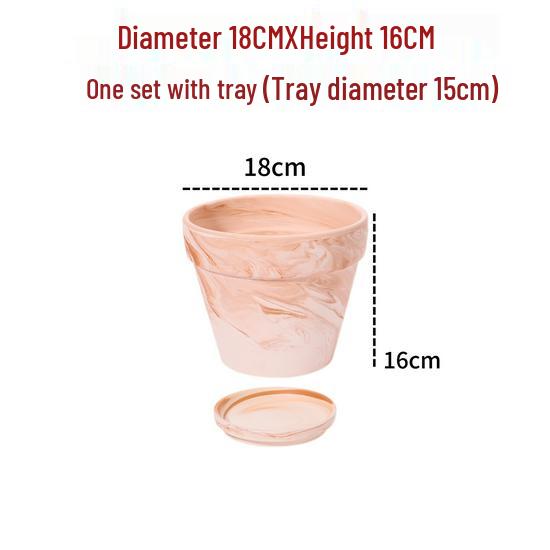 Nordic Style Macchiato Terracotta Flower Pot - Large, Breathable Red Clay with Kiln-Changed Color