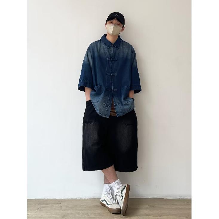 Летняя новая джинсовая куртка в китайском стиле в винтажном стиле для мужчин и женщин, свободный джинсовый топ с ретро-пуговицей