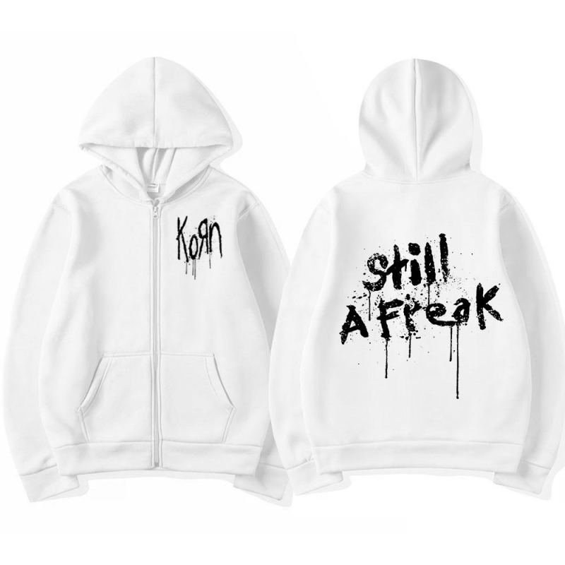 Korn Rock Band WORLD TOUR Куртки на молнии Металлическая музыка Мужские толстовки Негабаритные уличная одежда в стиле хип-хоп Толстовки на молнии Топы в стиле панк Y2K