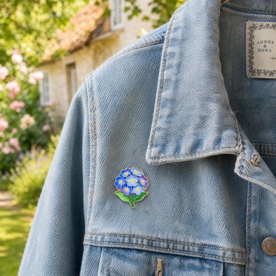 Non-snag Clothing Pin Zinc Alloy Brooch Pin, Colorful Flower Shape Lapel Smooth Polished Edge Edges Enamel Badge for Coats Scarves Canvas Bags