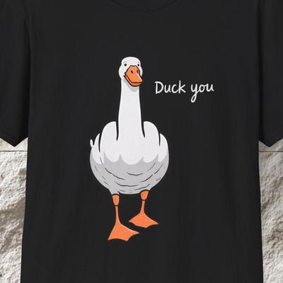 Футболка с принтом 'Duck You', Унисекс футболка с саркастичным юмором, мем