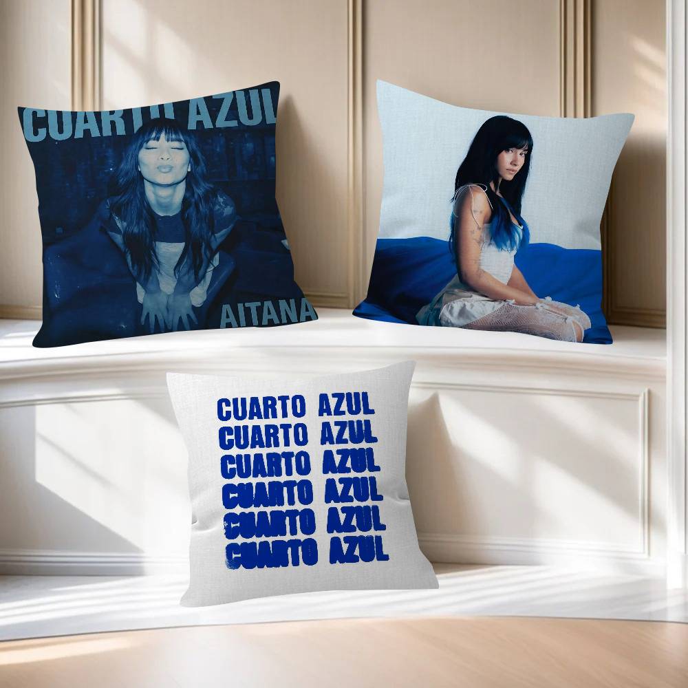 Pillowcase toon Gift Cushion Cover Bedroom Home Sofa Chair Seat Decor pillow case Singer Aitana Cuarto azul album