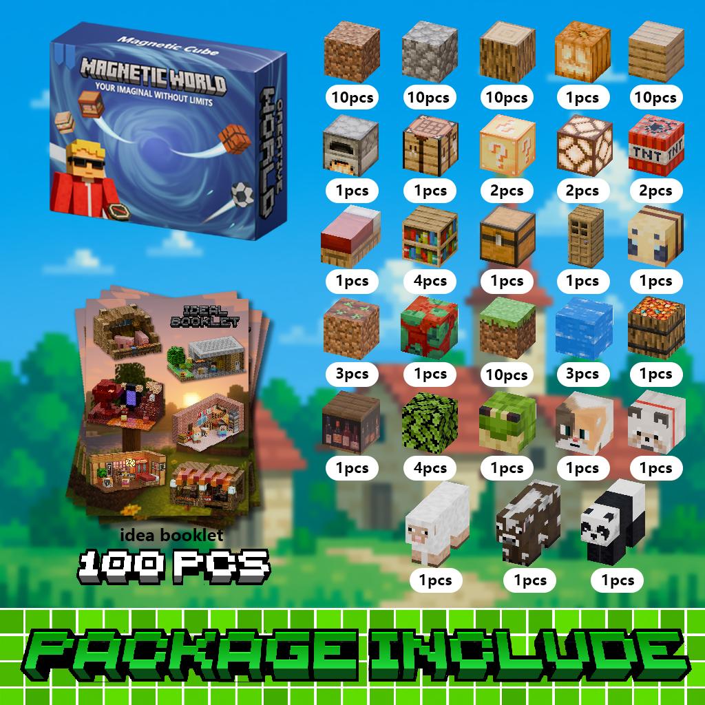 Magnetic Building Blocks Toy Storage Box Set Can Place Figures Magnet Cube Construction Brick Toys Gift for Boys Girls Children