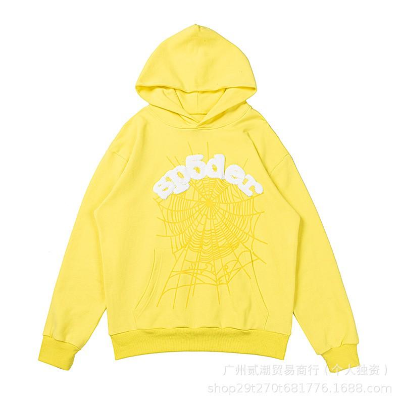 SP5DER 555555 Web Print Hoodie Unisex Casual Sweatshirt