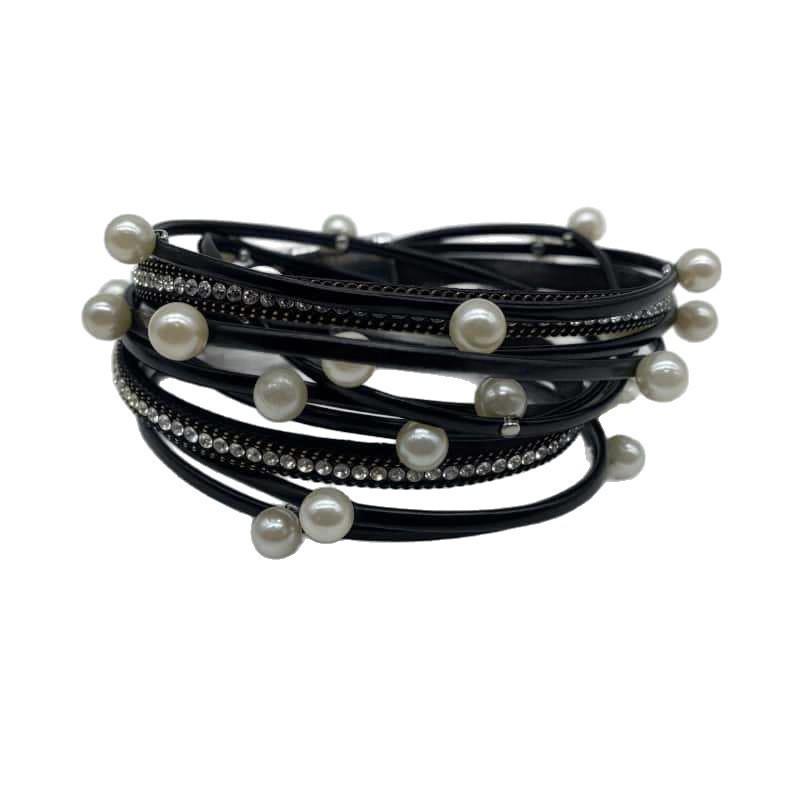 Многослойный браслет из искусственной кожи с леопардовым принтом и магнитной застежкой