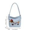 Towel Dachshund Puppy Underarm Bag Solid Color Embroidery Shoulder Bag Creative   Women
