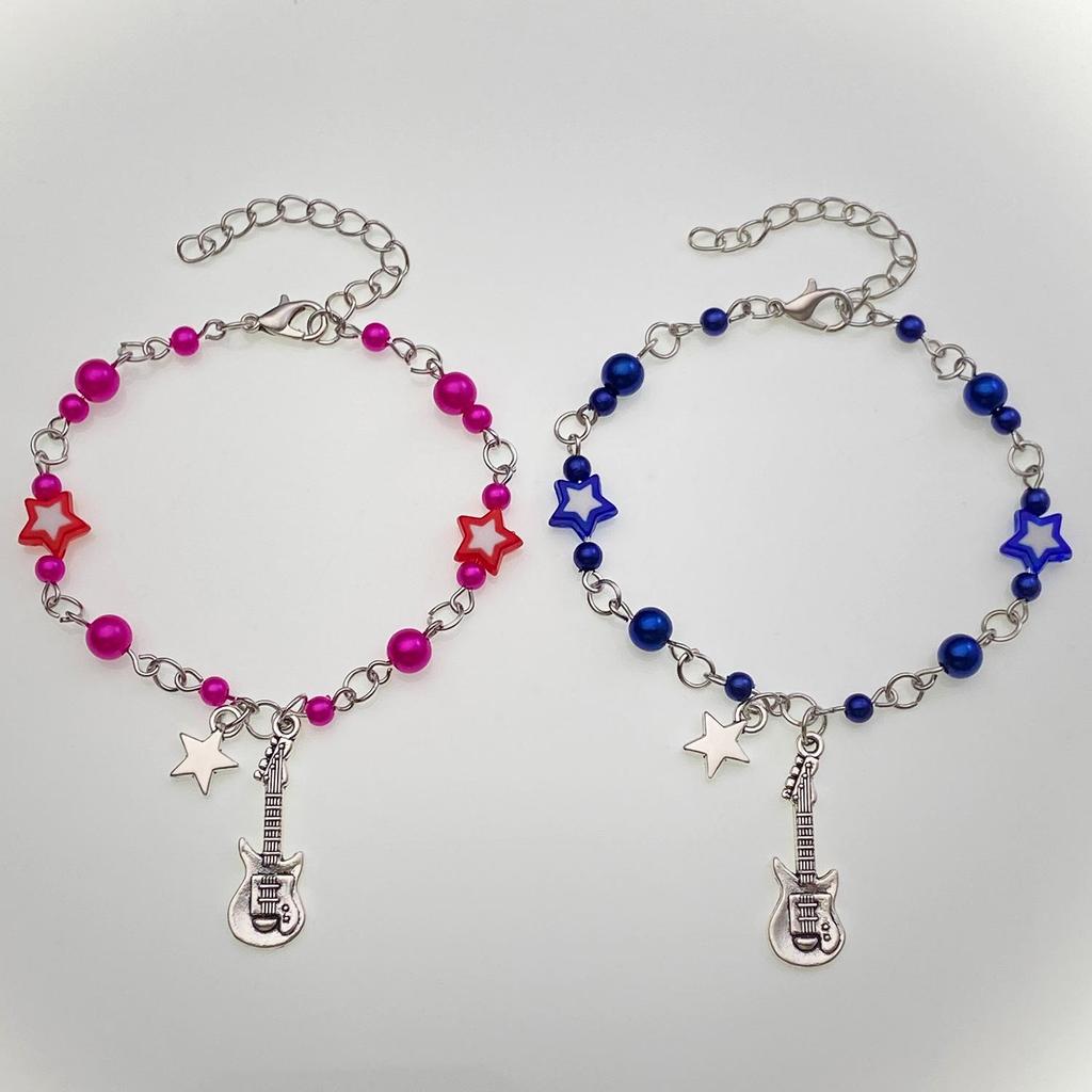 Популярный панк-браслет со звездой: Пряная девушка гитара и украшения в форме сердца для пар и лучших друзей