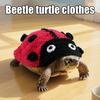 Knitted Turtle Outfit Warm Ladybug Sweater Tortoise Dress-up Costume with Adjustable Strap for Pet Turtle Halloween Party Cosplay Photo Shoot Prop