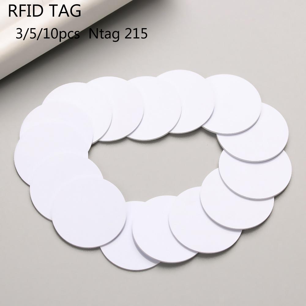 5/10pcs Round Phone Sample Smart Chip NFC Tag Ntag 215 RFID