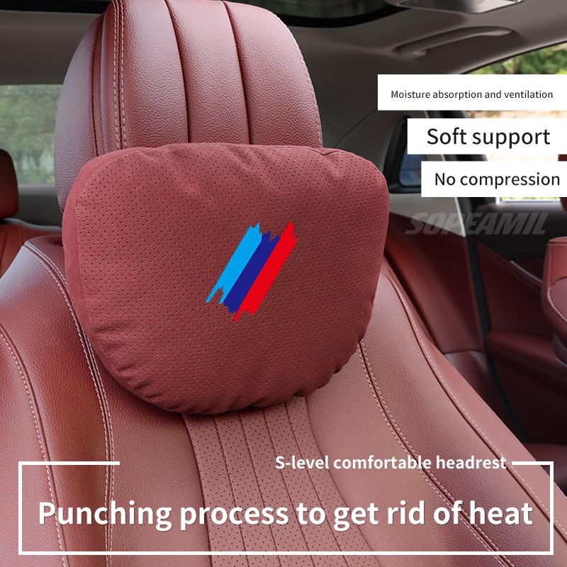 HPYG2 For BMW M X1 X3 X5 X6 G20 G30 E36 E39 E46 E90 E92 F15 F20 F25 F30 Car Headrest Neck Support Seat Lumbar Cushion Soft Neck Pillow